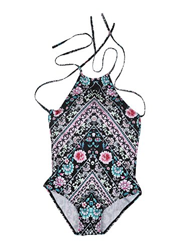 Zxzy Women Bohemian Floral Print One Piece Bikini Monokini Set