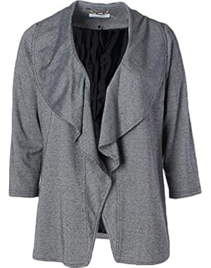 Womens Plus Pattern Open Front Jacket