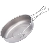 Boundless Voyage Titanium Ultralight Frying Pan with Folding Handle Outdoor Cookware Camping Skillet Griddle Ti2063C