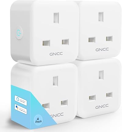 GNCC Smart WiFi Plug 4 Pack Voice Control Alexa Google Home Timer 2.4GHz 13A