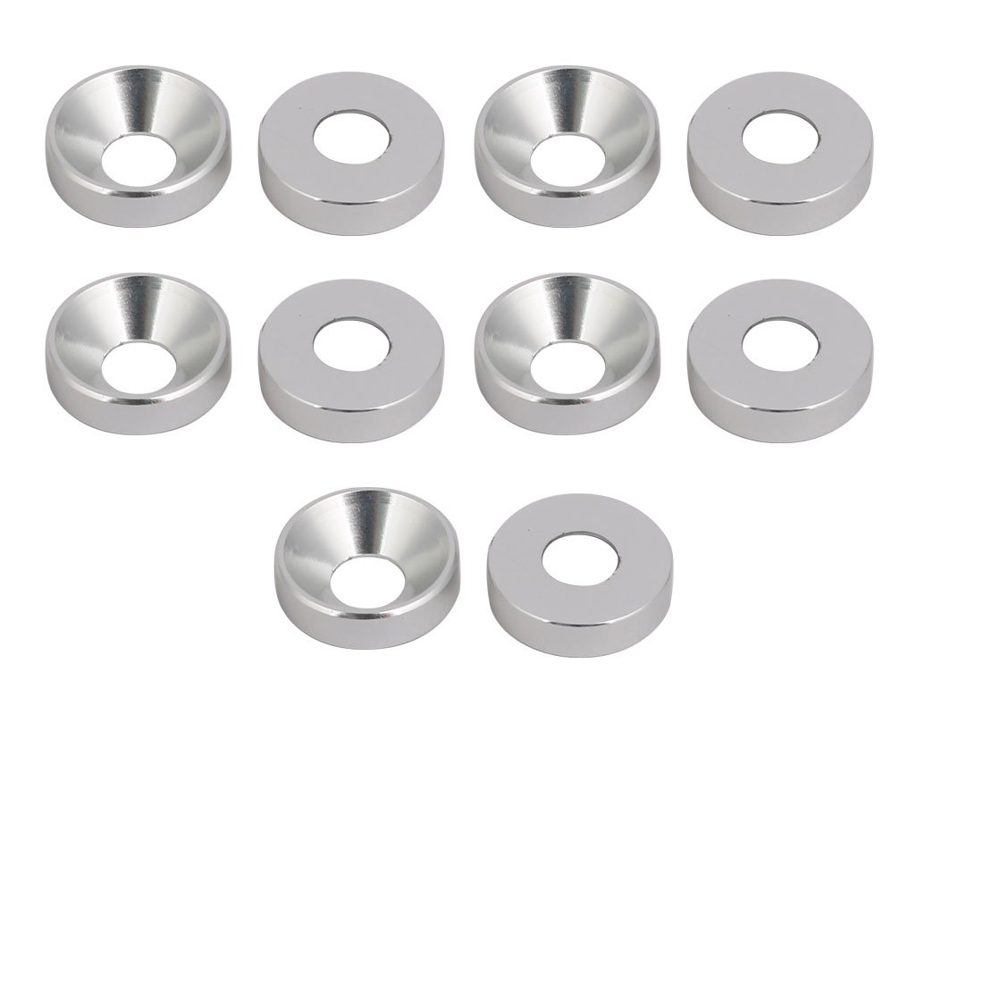 Sourcingmap M4 Aluminium Alloy Cup Head Engine Bay Bumper Washer Silver Tone 10pcs