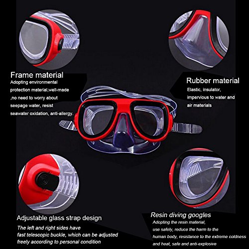 ADSRO Diving and Snorkeling Mask Anti-fogging Silicone Flexible Scuba Mask Swimming Goggles Tempered Glass Lens for Kids Adults Color Random