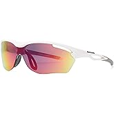 Rawlings Side Arm Hustle Blade Youth Baseball Sunglasses, Shiny White/Rainbow Mirror, 62mm