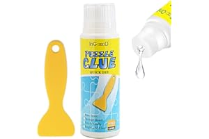 InGooood Jigsaw Puzzle Glue,120ML Puzzle Glue,Puzzle Saver for 1500/3000/5000 Pieces of Puzzle for Paper and Wood,Non-Toxic and Quick Dry with Jigsaw Puzzle Glue Applicator Included (4.06OZ)