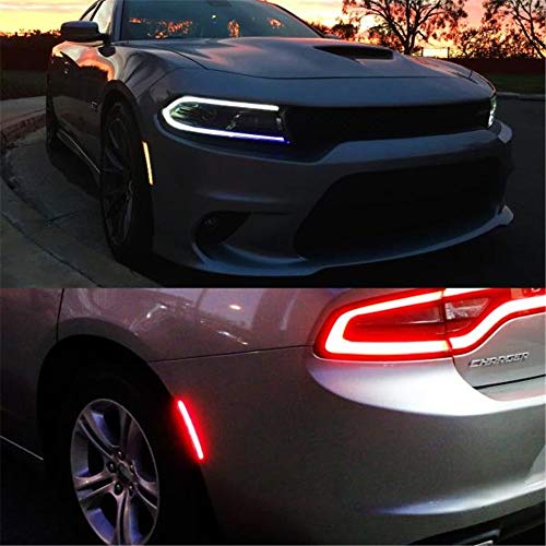 Amber Red LED Side Marker Light for Dodge Charger 2015 2016 2017 Smoke Lens Led Side Marker Lights Front & Rear Sit Car Led Side Marker Lamp Kit