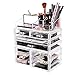 SONGMICS Makeup Organizer Deep Drawers Cosmetic Jewelry Storage Display Case 3 Pieces Set UJMU09T