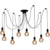 ZHMA Ceiling Spider Lamp Light Pendant Lighting, Antique Classic Adjustable DIY Lighting Chandelier Modern Chic Industrial Dining 8 Arms(Each with 1.7m Wire)