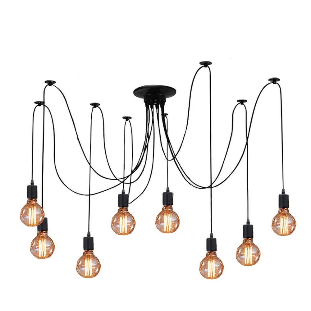 Photo 1 of ZHMA Ceiling Spider Lamp Light Pendant Lighting, Antique Classic Adjustable DIY Lighting Chandelier Modern Chic Industrial Dining 8 Arms(Each with 1.7m Wire)