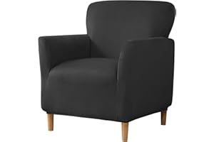 Gollense Banquet Armchair Slipcover Luxury Velvet Chair Slipcovers with Arms Stretch Chair Covers for Living Room Soft Club Chair Cover Anti-Slip Dog Pet Friendly Furniture Protector (1, Black)