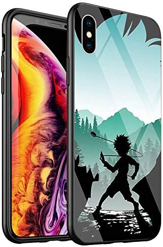 DTYZL Phone Case iPhone XR，Tempered Glass Back Cover and TPU Soft Rubber Silicone Frame for Scratch and Fall Resistance DT-51 Hunter X Hunter Anime