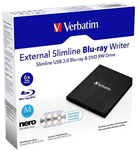 Verbatim External Writer USB 3.0 for M Disc/BluRay/DVD/CD Writer 43887