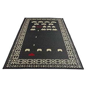 SPACE INVADER スペースインベーダー柄い草マット (ブラック)