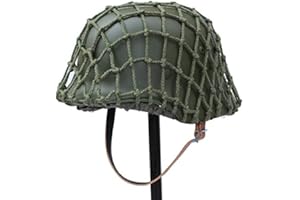 ANQIAO WW2 WWII German M35 Helmet with Net Cover Steel Material M1935 Soldier Stahlhelm Black Green Color