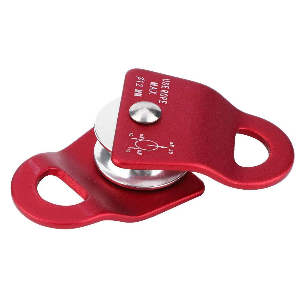 Side Swing Pulley, Downhill Load Carabiner Metal Climbing Pulley for Outdoor Mountaineering Climbing (Red)