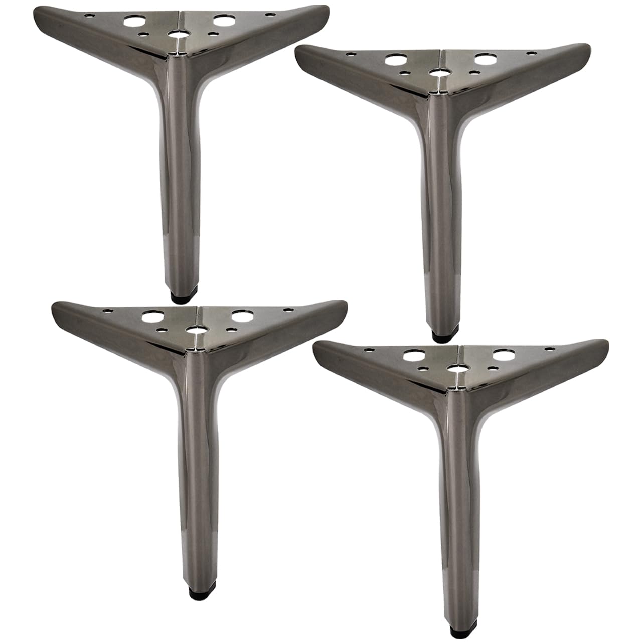 TCHOSUZ 6 Inch / 15cm Metal Furniture Legs, Set of 4 Heavy Duty Modern Diamond Triangle Table Desk Chair Sofa Legs Couch Feet with Screws for DIY Cabinet Cupboard TV Bench Stand 4 Pieces Gun-black