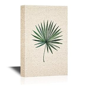 Canvas Wall Art - Leave of Tropical Plant on Vintage Background - Giclee Print Gallery Wrap Modern Home Art | Ready to Hang - 12x18 inches