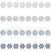 Zhehao 32 Pieces 4 Inch Christmas Glitter Snowflake Hanger Plastic Snowflake Ornaments and Silvery Cords for Christmas Decoration, White/Blue/Silver/Turquoise