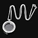 RUBYCA Living Memory Floating Charm Round Glass Locket Pendant Necklace 20 Inches 1pcs Silver Tone White Crystal