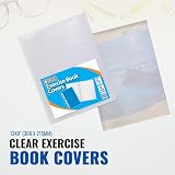 1ABOVE 6-Pack A4 Clear Exercise Book Covers Durable 150µm Thick 60mm Flap view 8