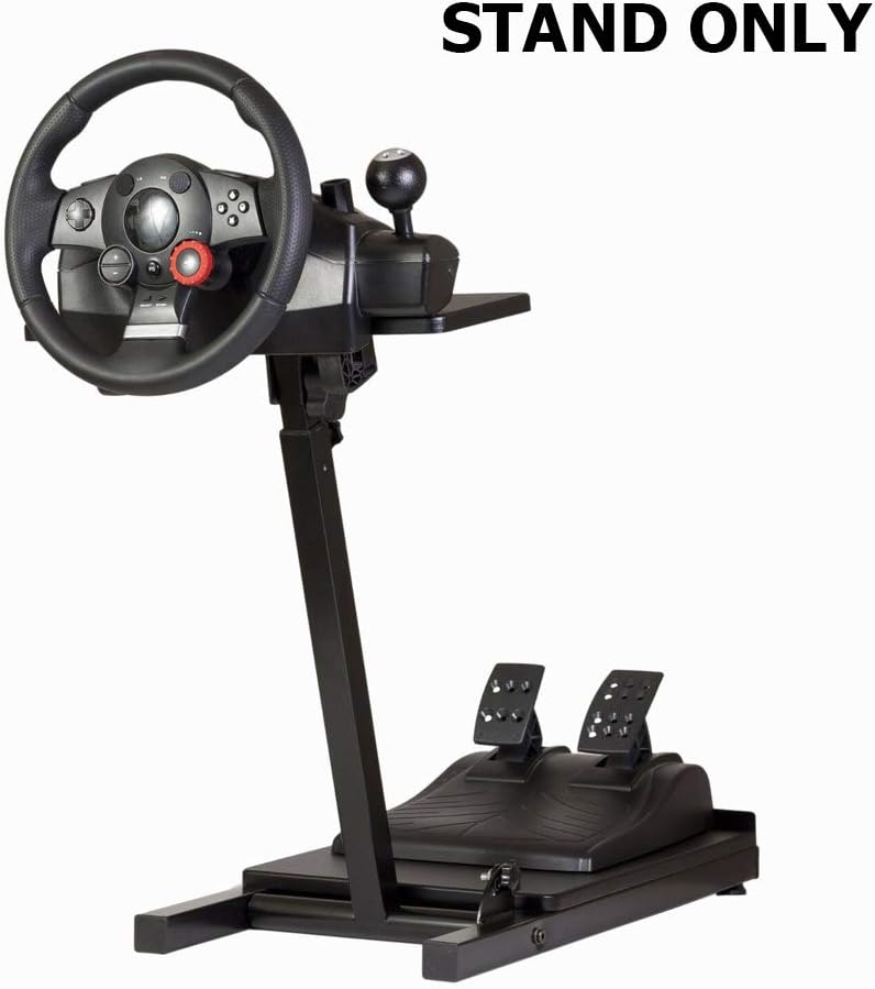 Hugomega Racing Simulator Steering Wheel Stand for Logitech G25/G27/G29/G920 Thrustmaster T80/T100/T150/T300RS/TX/458/TMX/458Spider, Wheel and Pedals NOT Included
