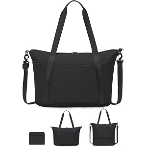 WANDF Foldable Expandable Personal Item Travel Bag for Women Carry On | 18x14x8 inches, Frontier Airline Underseat Fit, Weeke