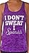 SoRock's Women's I Don't Sweat I Sparkle Burnout Tank Purple