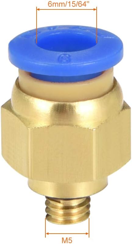 sourcing map 30 Pcs PC6-M5 Pneumatic Air Straight Quick Fitting Tube od 15/64" Thread M5 One Touch Hose Connector - Image 3