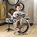 Best Choice Products 11-Piece Kids Beginner Drum Kit, Musical Instrument Toy Drum Set for Music Practice w/Bass, Toms, Snare, Cymbal, Stool, Stand Drumsticks - Black