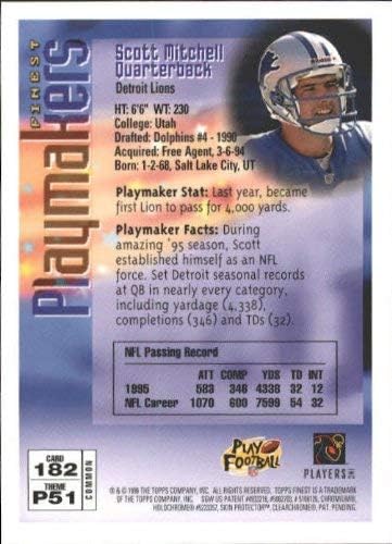 Amazon Com 1996 Finest 1 Scott Mitchell B Nfl Football Trading Card Collectibles Fine Art