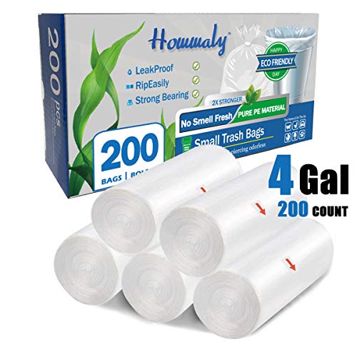 4 Gallon Clear Trash Bags 200 counts,Strong small garbage Bag Bin Liners for home office bathroom (clear) - Thumbnail 7