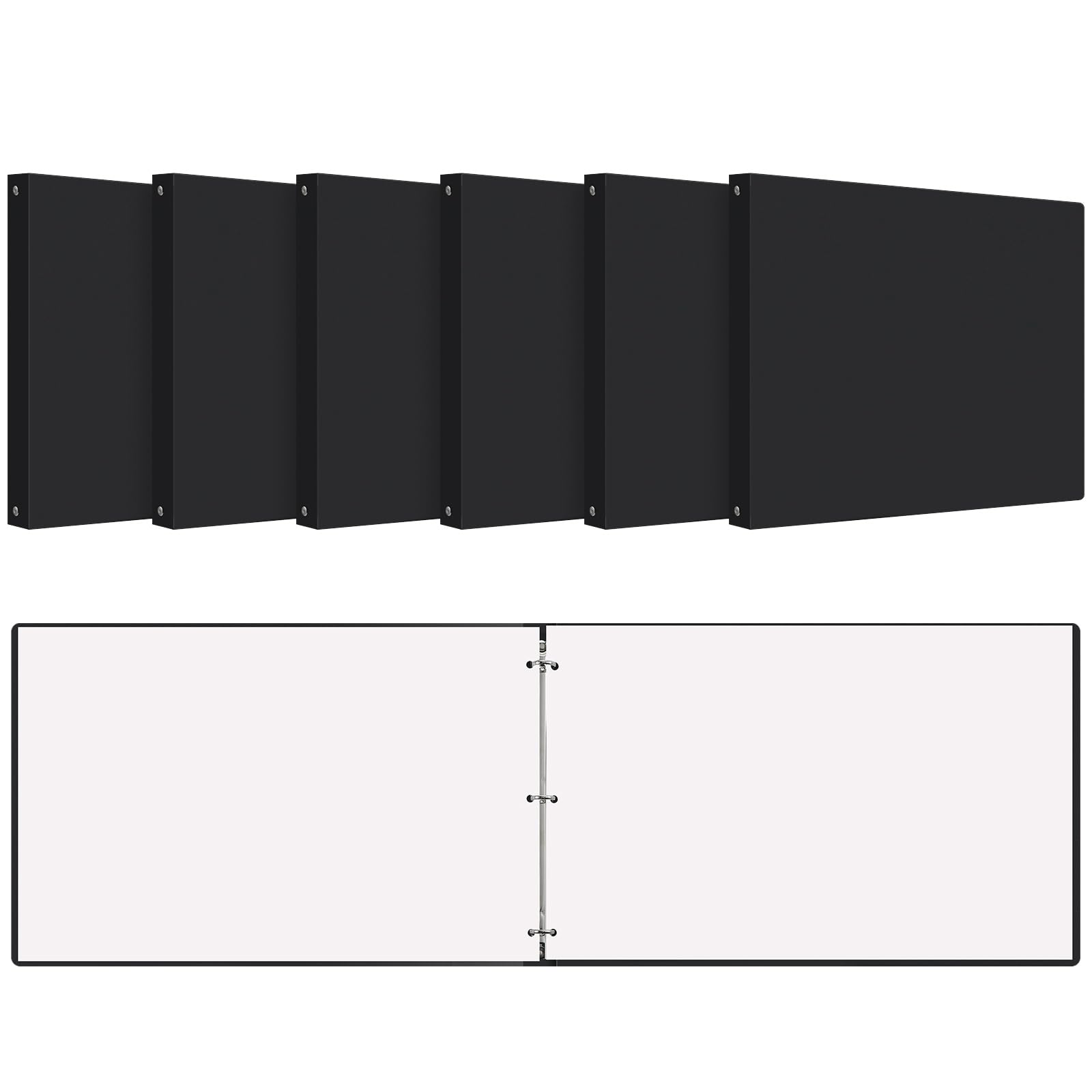 Photo 1 of Motiskyy 6 Pcs 11 x 17 3 Ring Binders Black 11" x 17" Round Ring Binders Large Folder for Pressboard Presentation, Reports, Proposals, Documents(0.5 Inch)