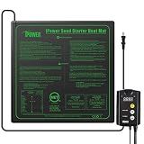 iPower 20" x 20" Warm Hydroponic Seedling Heat Mat and Digital Thermostat Control Combo Set for Seed Germination, Black