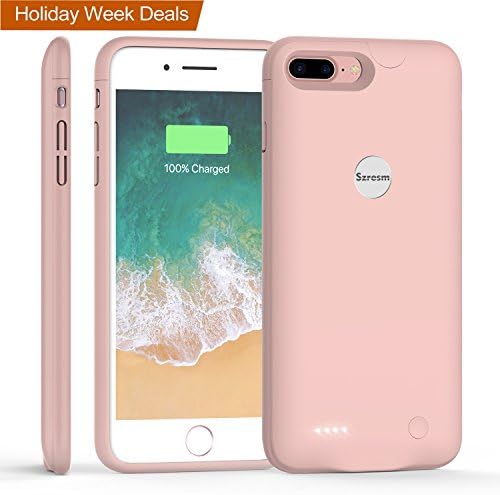 iPhone 8 Plus / 7 Plus Battery Case, Szresm Ultra Slim Portable Charging Case for iPhone 7 Plus(5.5 inch) with 3600mAh Capacity/External Juice Pack Charger Case