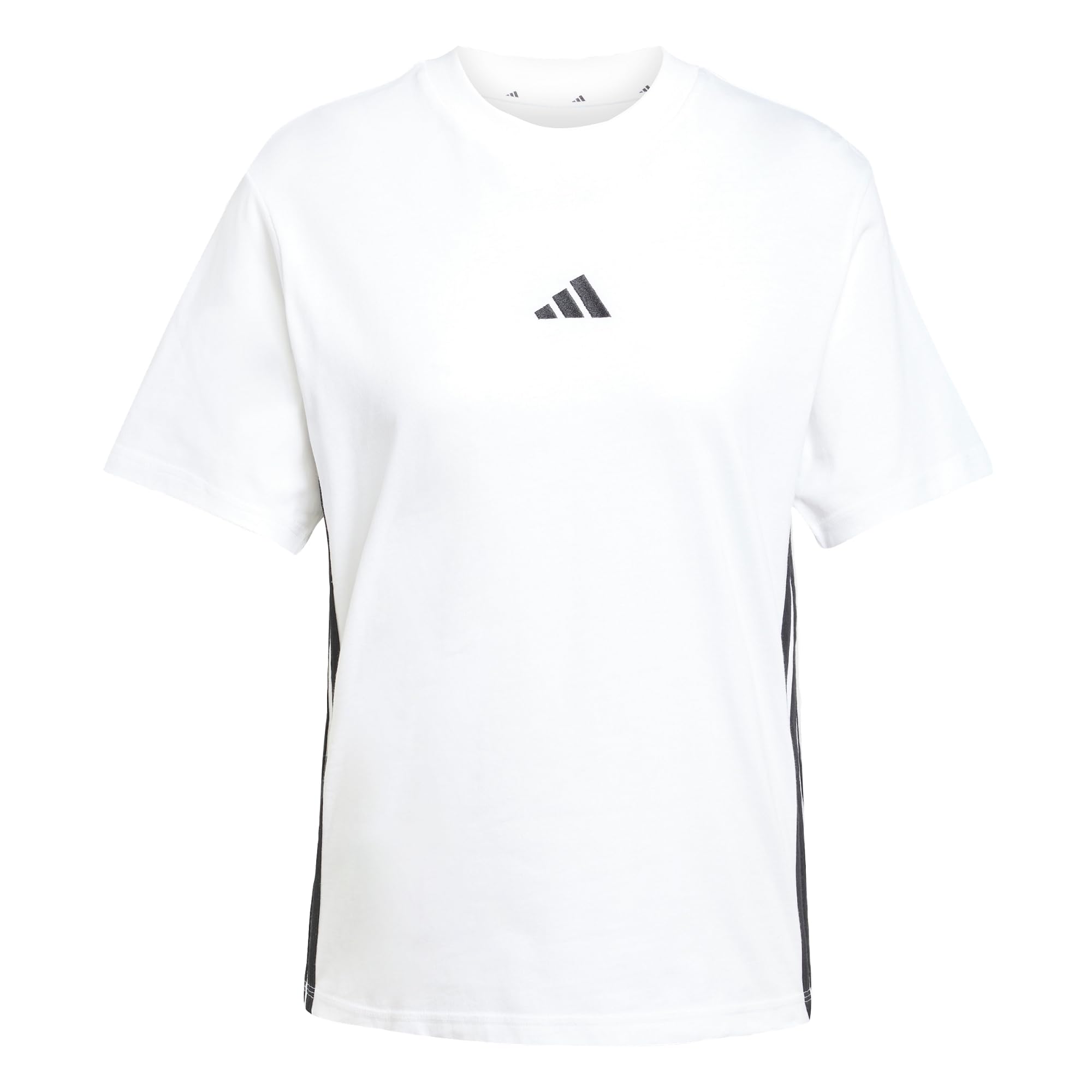 adidas Damen Essentials 3-Stripes Cotton Shirt, White/Black, XS 7
