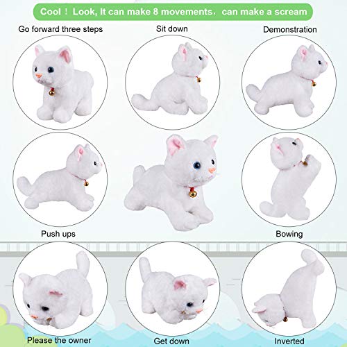 Gato Robot Interactivo Que Camina Y Maúlla – Peluche Electrónico Con Ojos LED – Control Táctil – Ideal Para Niños Y Niñas