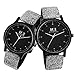 Menton Ezil Classic His and Hers Couples Matching Watch Leather Band Quartz Wrist Watches for Women and Men - Set of 2