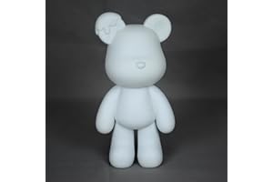 Coniuty Fluid Bear Painting for Kids and Adults, DIY Bear Figure for Home Decoration (8 Inch, Blank Mold)