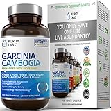 100% Pure Garcinia Cambogia Extract 180 Veggie Caps with added BioPerine® for Increased Bioavailability Natural Appetite Suppressant and Dietary Supplement NO Fillers Gluten GMOs or Artificial Colors