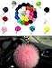 niceeshop Leegoal Novelty Rabbit Fur Ball Charm Key Chain for Car Key Ring or Bag,Dark Blue