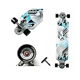 WiiSHAM 42 Inchs Professional Speed Downhill Drop Through Complete Longboard Skateboard