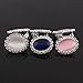 Bridal Rhinestone Opal Oval Shape Clip on Earrings for Women Charm Jewelry No Hole Ear Clip (pink)