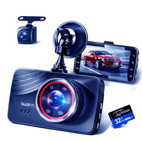 ドライブレコーダー 前後カメラ 【1440PフルHD 最先端IMX335センサー】 ドラレコ 170度超広角 赤外線暗視ライト 全国LED信号機対応＆ノイズ対策 小型ドラレコ 3インチ液晶画面HDR/WDR画像補正技術 駐車監視 動体検知 Gセンサー 上書き録画 緊急録画 操作簡単 32GBカード付き 日本語説明書商品画像