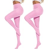 Century Star 2 Pairs Womens Tights Opaque Ballet Dance Tights Stockings for Women Pantyhose High Waist 80D Control Top Nylons