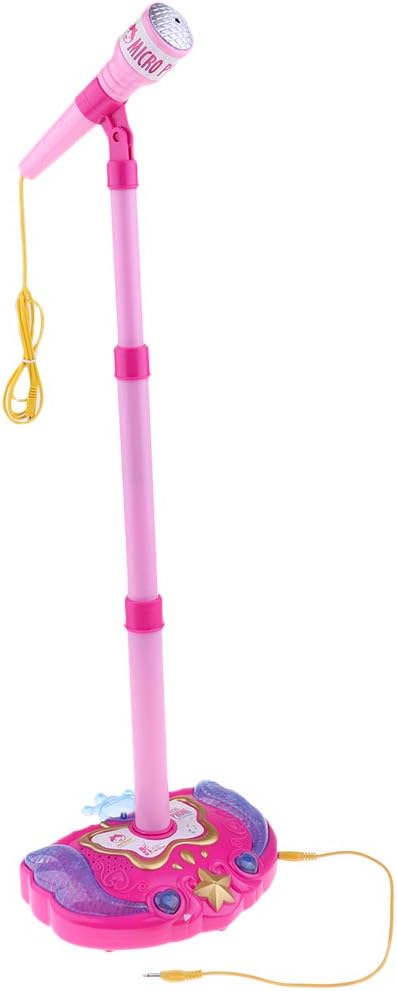Amazon Prettyia カラオケスタンドマイク おもちゃ カラオケ 玩具 子供用カラオケスタンド キッズ 歌う 知育玩具 携帯電話を接続する ピンク カラオケ おもちゃ