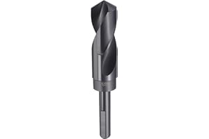 HARFINGTON 1-1/16" Drill Bit 1/2" Reduced Shank 3-Flat 4241 High Speed Steel Nitriding Black 118° Standard Point for Plastic Wood Copper Aluminum Iron Medium Soft Metal