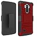 LG G Stylo Case, EC™ Hybrid Holster Case, Dual Layers Armor Case with Kickstand and Locking Belt Swivel Clip for LG G Stylo/LG G4 Stylus/LG LS770 (Red/Black)