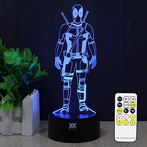 Galleon 3d Optical Illusion Stand Deadpool Night Desk Table