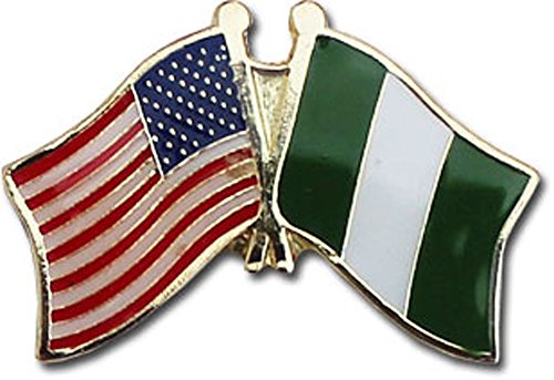 AES Wholesale Pack of 3 USA American & Nigeria Country Flag Bike Hat Cap lapel Pin
