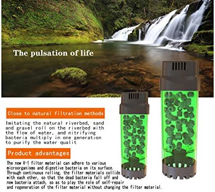 QANVEE Power filter LH300 LH600 Fish Tank Filter Aquarium Sponge Filter Moving Bed with K Bubble Media Filter Fluidised Bed Filter for cleaning Fish Tanks Water Systems (LH600) - Image 3