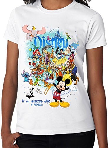 Disney Compilation - Robin Hood on Blue Background - Ladies White Tee Shirt